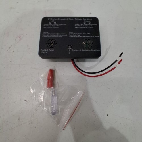 RV CARBON MONOXIDE & PROPANE GAS ALARM WITH LED INDICATOR LOGHT - 100DB - 12V - BLACK image 2