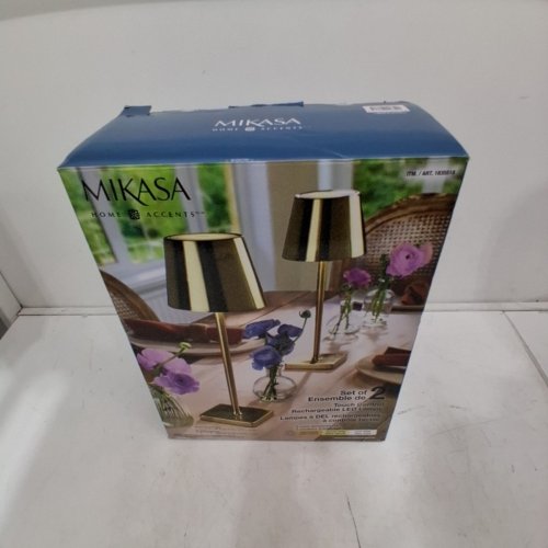 2PK MIKASA WIRELESS TOUCH CONTROL LED LAMP WITH 3 LIGHT TONE SETTINGS - 14" - GOLD (MODEL: 1835518) image 4