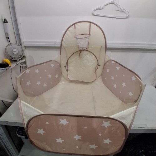 TODDLER TINY LAND DISCOVERY BASKETBALL PLAY PEN- 38" X 50" - TAUPE /CREAM image 2