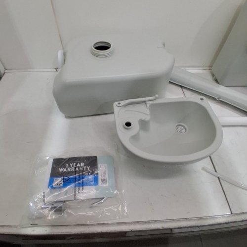 SERENELIFE PORTABLE SINK WITH WATER TANK AND ROLLING WHEELS - 4.4GAL - WHITE- (MODEL:‎SLCASN19) image 3