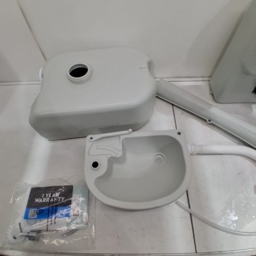 SERENELIFE PORTABLE SINK WITH WATER TANK AND ROLLING WHEELS - 4.4GAL - WHITE- (MODEL:‎SLCASN19) image 5