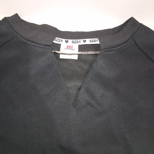 SZSY V-NECK KNIT TOP - 160/84A SIZE SMALL/MEDIUM - BLACK image 3