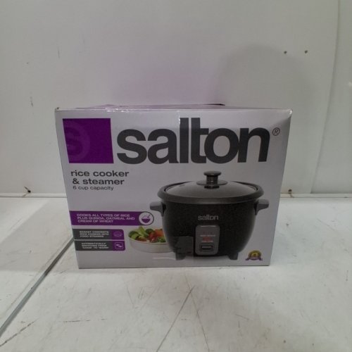 SALTON ELECTRIC RICE COOKER WITH STEAM TRAY - 6-CUP (COOKED) CAPACITY - BLACK (MODEL: RC1653) image 4