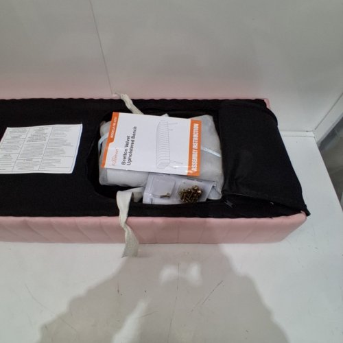 FURNIMART VELVET UPHOLSTERED OTTOMAN BENCH - 44" - PINK (MODEL: FM-4701) image 4