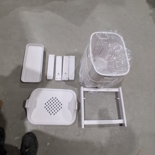 3-TIER MULTIPURPOSE SORTER LAUNDRY BASKET WITH WHEELS - WHITE (827-3) image 3