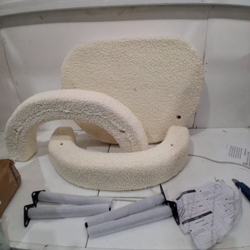 UPHOLSTERED ACCENT CHAIR -21.7" X 26.4" X 26.4" - WHITE image 3