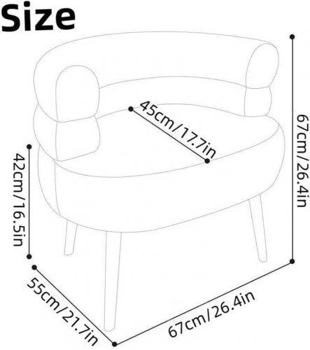 UPHOLSTERED ACCENT CHAIR -21.7" X 26.4" X 26.4" - WHITE image 2