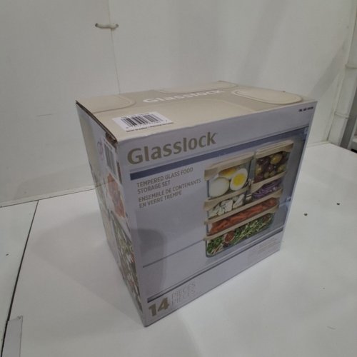 14PC GLASSLOCK RIDGED BOTTOM GLASS FOOD STORAGE SET WITH LIDS - BEIGE (MODEL: 1791339) image 2