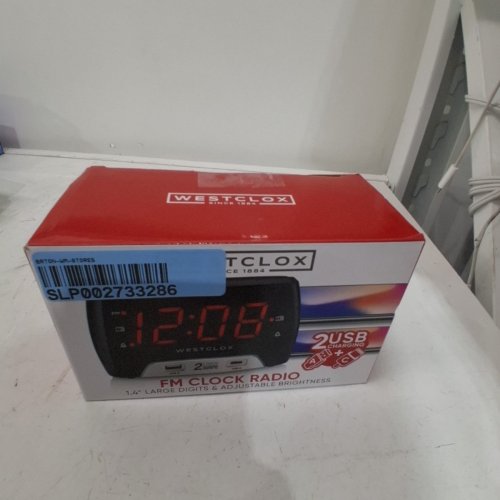 WESTCLOX FM CLOCK RADIO - 1.4"; 2 USB CHARGING PORTS - BLACK (MODEL: 80227CCN) image 5