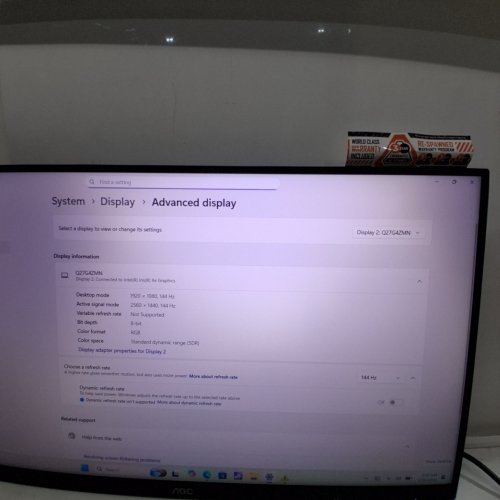 AOC QHD GAMING MONITOR - 27" - QHD 1440 - 240HZ - 0.3MS IPS - BLACK (MODEL: Q27G4ZMN) image 2