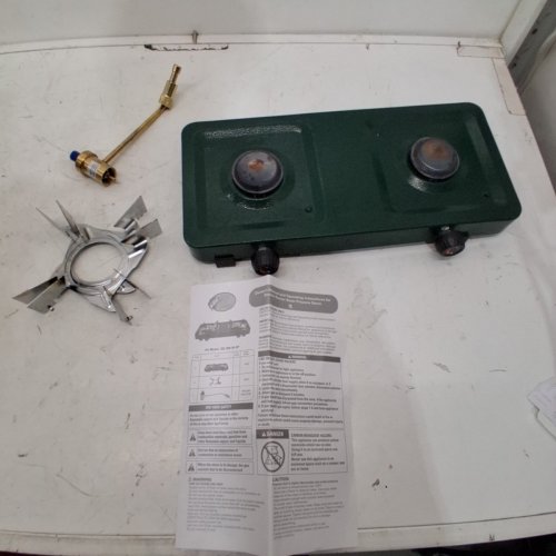 BPS 2-BURNER PROPANE STOVE - 17.25"X 7.5"X 2.75" - GREEN (MODEL: 202-200-95-BP) image 2