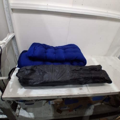 ARAER WIDE CAMPING COT FOLDING BED WITH PAD - 28" X 73" - BLUE/BLACK (MODEL: A043-002-001) image 2