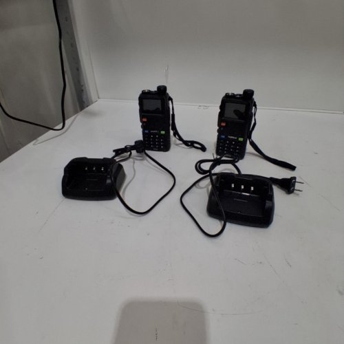 2PK BAOFENG TWO WAY RADIOS WITH WIRED MICROPHONE AND CHARGING BASE - BLACK (MODEL: AD-5RH) image 3