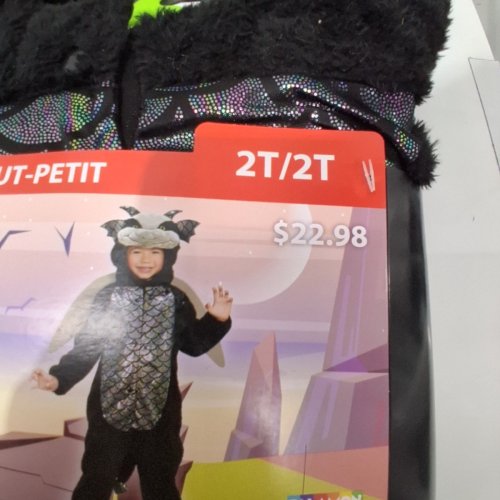 TODDLER ONE PIECE DARKNESS DRAGON COSTUME - 2T - BLACK image 3