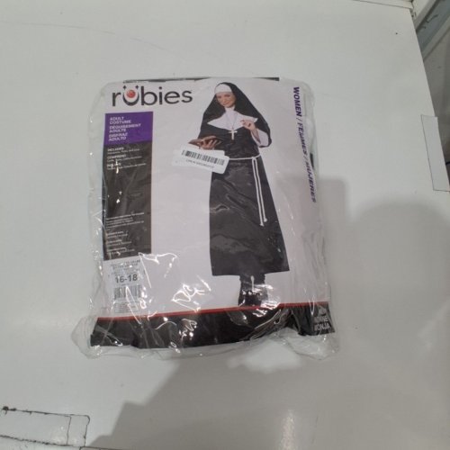3PC WOMENS RUBIES NUN COSTUME - EXTRA LARGE - BLACK/WHITE image 3