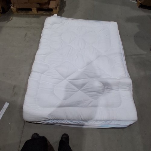 2PC KELTARO MEMORY FOAM MATTRESS TOPPER WITH REMOVABLE QUILTED TOPPER - QUEEN (60" X 80") - WHITE/BLUE image 2