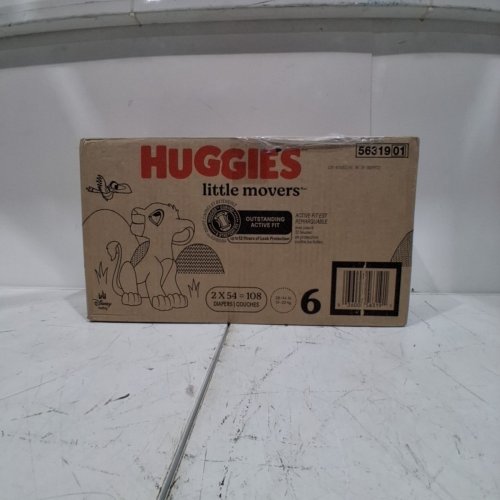 108PK HUGGIES LITTLE MOVERS OUTSTANDING ACTIVE FIT DISPOSABLE BABY DIAPERS - SIZE 6 (35LB+) image 3