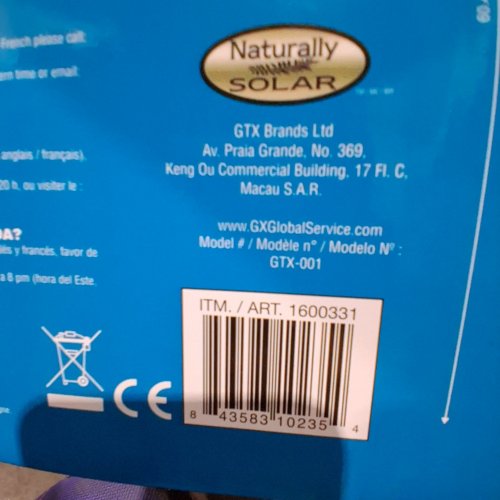 5PK GTX NATURALLY SOLAR LED LIGHT - BLACK (MODEL: 1600331) image 2