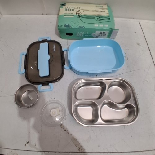 STAINLESS STEEL THERMAL LUNCH BOX WITH 5 COMPARTMENTS - BLUE image 2