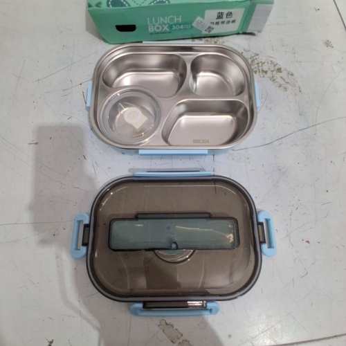 STAINLESS STEEL THERMAL LUNCH BOX WITH 5 COMPARTMENTS - BLUE image 3