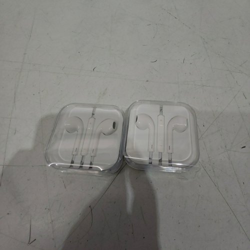 2PK WIRED EARBUDS WITH MICROPHONE & VOLUME CONTROL COMPATIBLE WITH IPHONE - 3.5 MM JACK - WHITE image 2