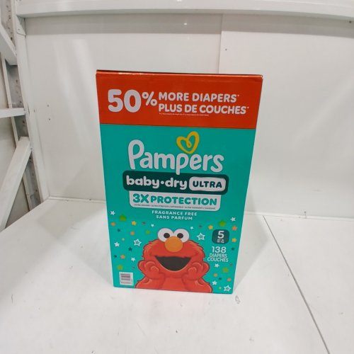 138PK PAMPERS BABY DRY ULTRA DIAPERS - SIZE 5 (20-37LBS) - SESAME STREET image 2