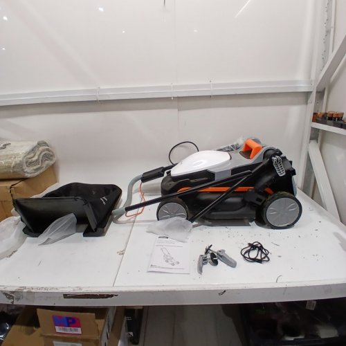 LITHELI U20 HANDY+ ELECTRIC CORDLESS LAWN MOWER WITH 2 BATTERIES AND 13" DECK - 20 V - WHITE/BLACK (MODEL: EGT1000172) image 3