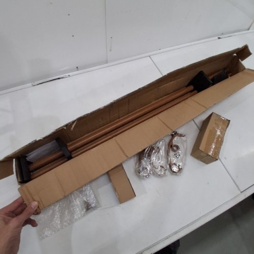 MAYRHYME WOOD STYLE DOUBLE CURTAIN RODS SET - 36"-72" - NATURAL image 2