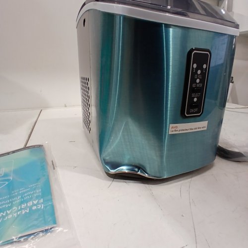 EUHOMY COUNTERTOP ICE MAKER MACHINE WITH HANDLE, BASKET AND SCOOP - MAKES 26LB PER DAY - SILVER (MODEL: IM-01X/IM008-B IN008-BSI-CAEH) image 4