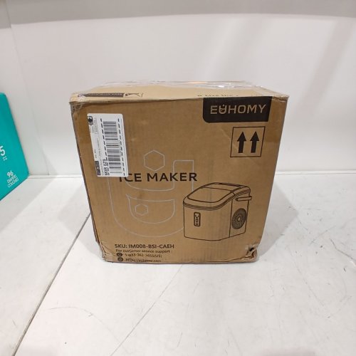 EUHOMY COUNTERTOP ICE MAKER MACHINE WITH HANDLE, BASKET AND SCOOP - MAKES 26LB PER DAY - SILVER (MODEL: IM-01X/IM008-B IN008-BSI-CAEH) image 7