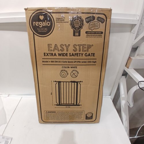 REGALO EASY STEP EXTRA WIDE BABY GATE - 30" X 29"-49" - WHITE (MODEL: 1164 EW DS) image 4