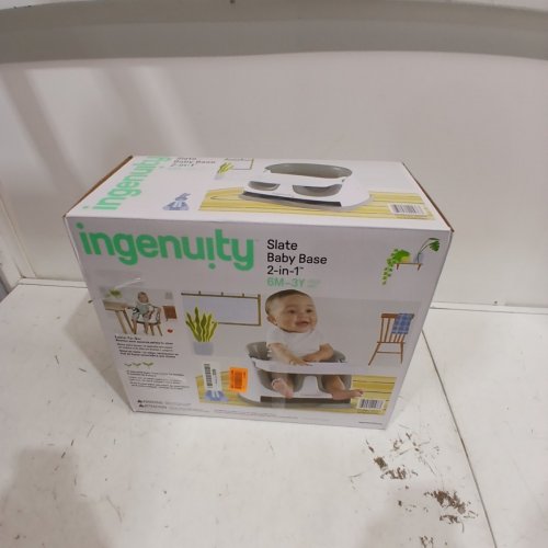 INGENUITY BABY BASE 2-IN-1 SEAT BOOSTER FEEDING SEAT - GREY/WHITE image 3