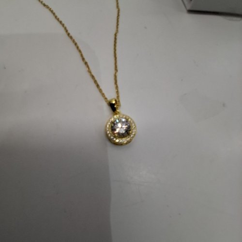 WOMENS CATE & CHLOE ROUND HALO BLAKE PENDANT NECKLACE - GOLD-TONE (STYLE: CCGM10014NK-YG) image 2