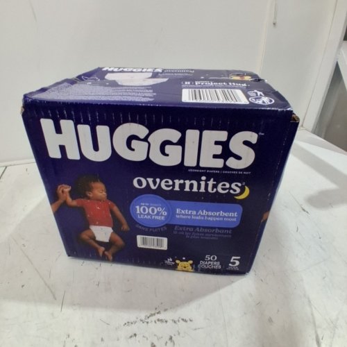 50PK HUGGIES OVERNITES NIGHT TIME DISPOSABLE BABY DIAPERS - SIZE 5 - WINNIE THE POOH image 2