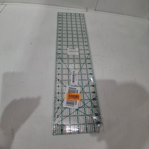 MANUFORE ACRYLIC ANTI-SLIP QUILTING SEWING RULER FOR PRECISE CUTTING - 6" X 24" - GREEN/TRANSPARENT - (MODEL:HMWYX23007-6*24IN) image 2