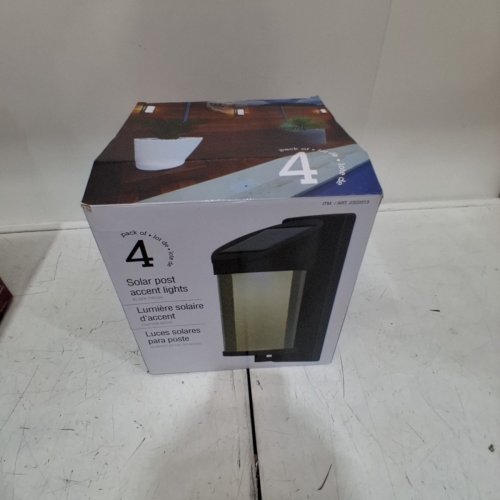 4PK GTX SOLAR WALL-MOUNT LIGHT FIXTURE, OUTDOORS - 10 LUMENS - BLACK (MODEL: 2322013) image 3