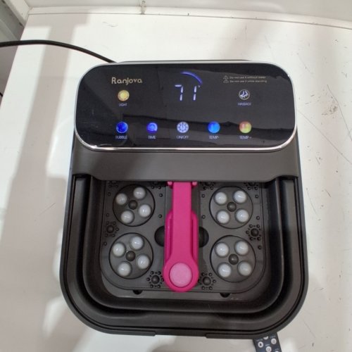 RANJOVA FOOT SPA ELECTRIC ROTARY MASSAGE COLLAPSIBLE FOOT BATH WITH HEAT AND BUBBLES - BLACK/GREY (MODEL: BE-F2200PRORC) image 2