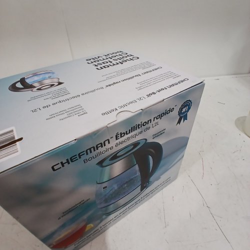 CHEFMAN FAST BOIL ELECTRIC KETTLE WITH REMOVABLE LID - 1.2L - STAINLESS-STEEL/BLACK (MODEL: RJ11-12-CA) image 3