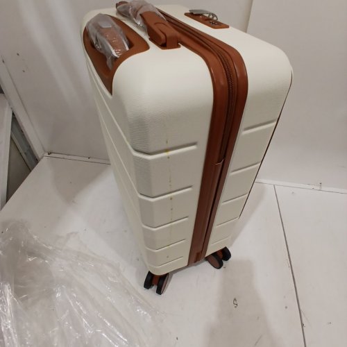 2PC LUGGEX HARD SHELL CARRY-ON TRAVEL BAG/LUGGAGE SET WITH FRONT POCKET & SPINNER WHEELS - BEIGE (MODEL: H1F-ZWT20-TTX) image 3