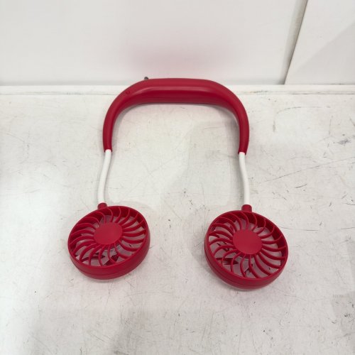 SPORTS WEARABLE BATTERY OPERATED NECK FAN- RED AND WHITE image 3
