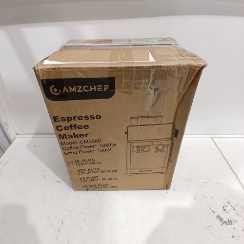 AMZCHEF HOT & COLD BREW ESPRESSO MACHINE WITH BUILT IN ADJUSTABLE GRINDER - BLACK/STAINLESS - (MODEL: CM5560) image 5