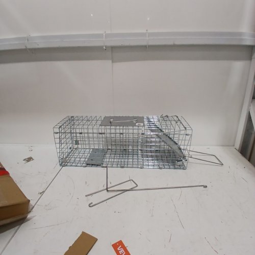 HUMANE GALVANIZED IRON ANIMAL TRAP - 24" X 8" X 8" - SILVER (MODEL: LB-18) image 2