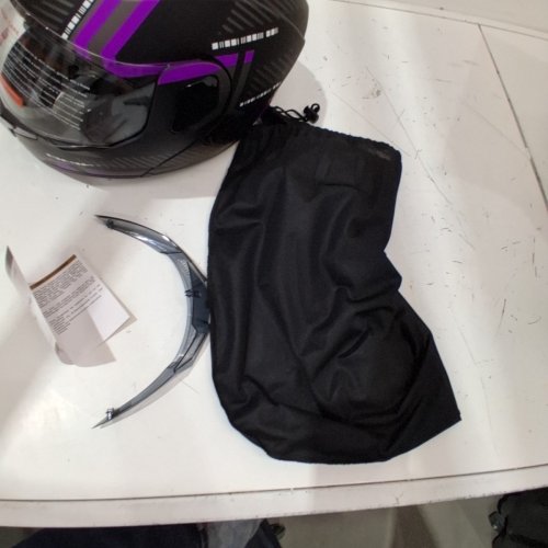 ADULT UNISEX MODULAR MOTORCYCLE MOTOCROSS HELMET - SMALL - BLACK / PURPLE image 5