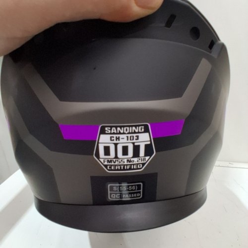 ADULT UNISEX MODULAR MOTORCYCLE MOTOCROSS HELMET - SMALL - BLACK / PURPLE image 6