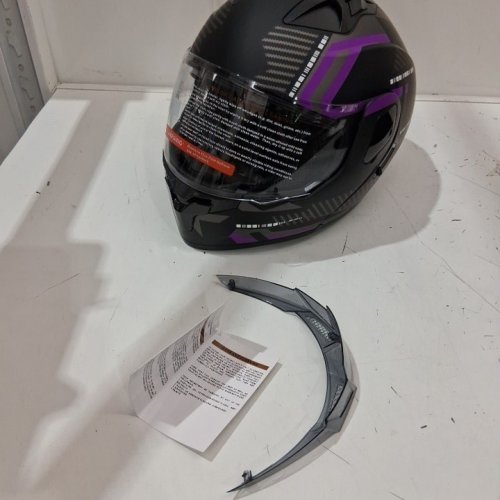 ADULT UNISEX MODULAR MOTORCYCLE MOTOCROSS HELMET - SMALL - BLACK / PURPLE image 9