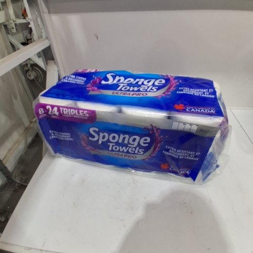 8PK SPONGE TOWELS ULTRA PRO DOUBLE ROLL PAPER TOWEL - WHITE image 2