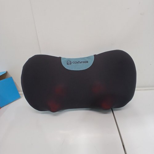 COMFIER SHIATSU HEATED NECK & BACK MASSAGE PILLOW - GREY/BLUE(MODEL: CF-6419) image 3