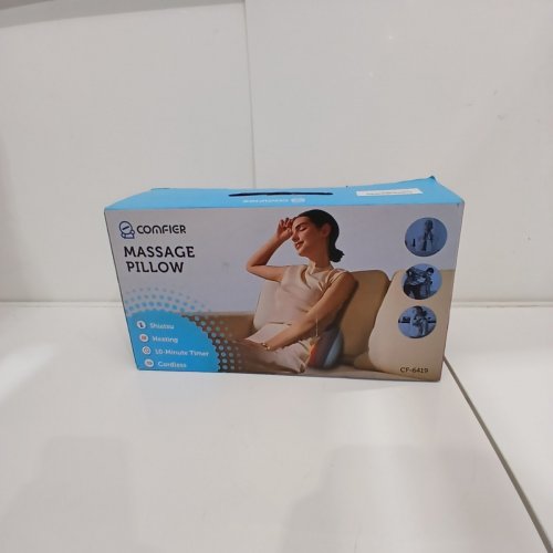COMFIER SHIATSU HEATED NECK & BACK MASSAGE PILLOW - GREY/BLUE(MODEL: CF-6419) image 5