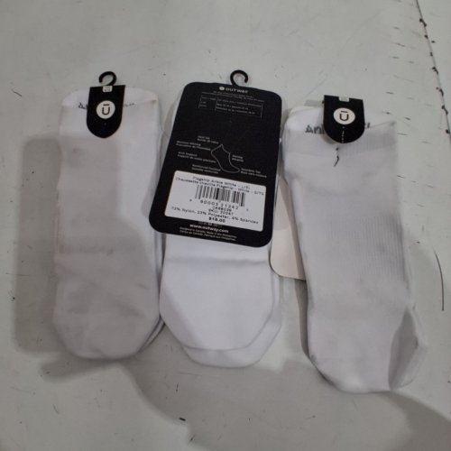 3PR UNISEX OUTWAY FLAGSHIP ANKLE PERFORMANCE SOCKS - 12-14 - WHITE image 2