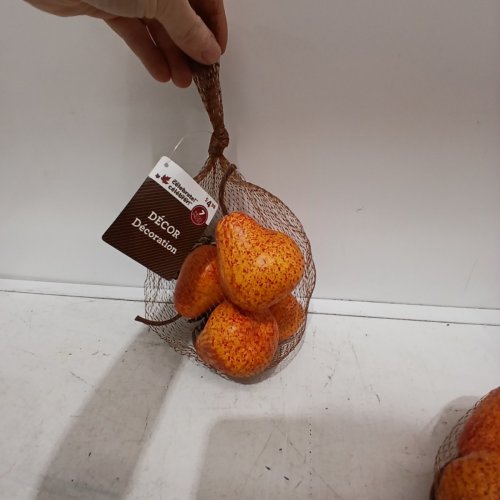10 (7PC) WAY TO CELEBRATE! DECORATIVE FRUIT AND PINECONE SET - ORANGE AND BROWN image 3